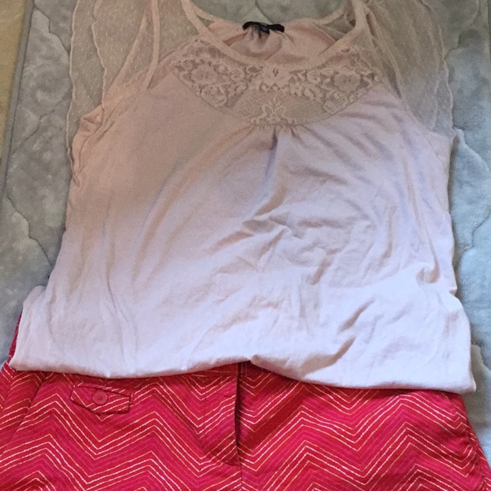 GAP flutter sleeve light pink top XS